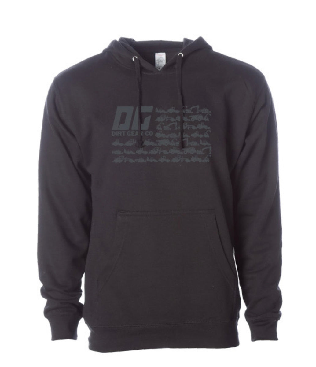 DG FLAG BLACK ON BLACK HOODIE – Dirt Gear Co.